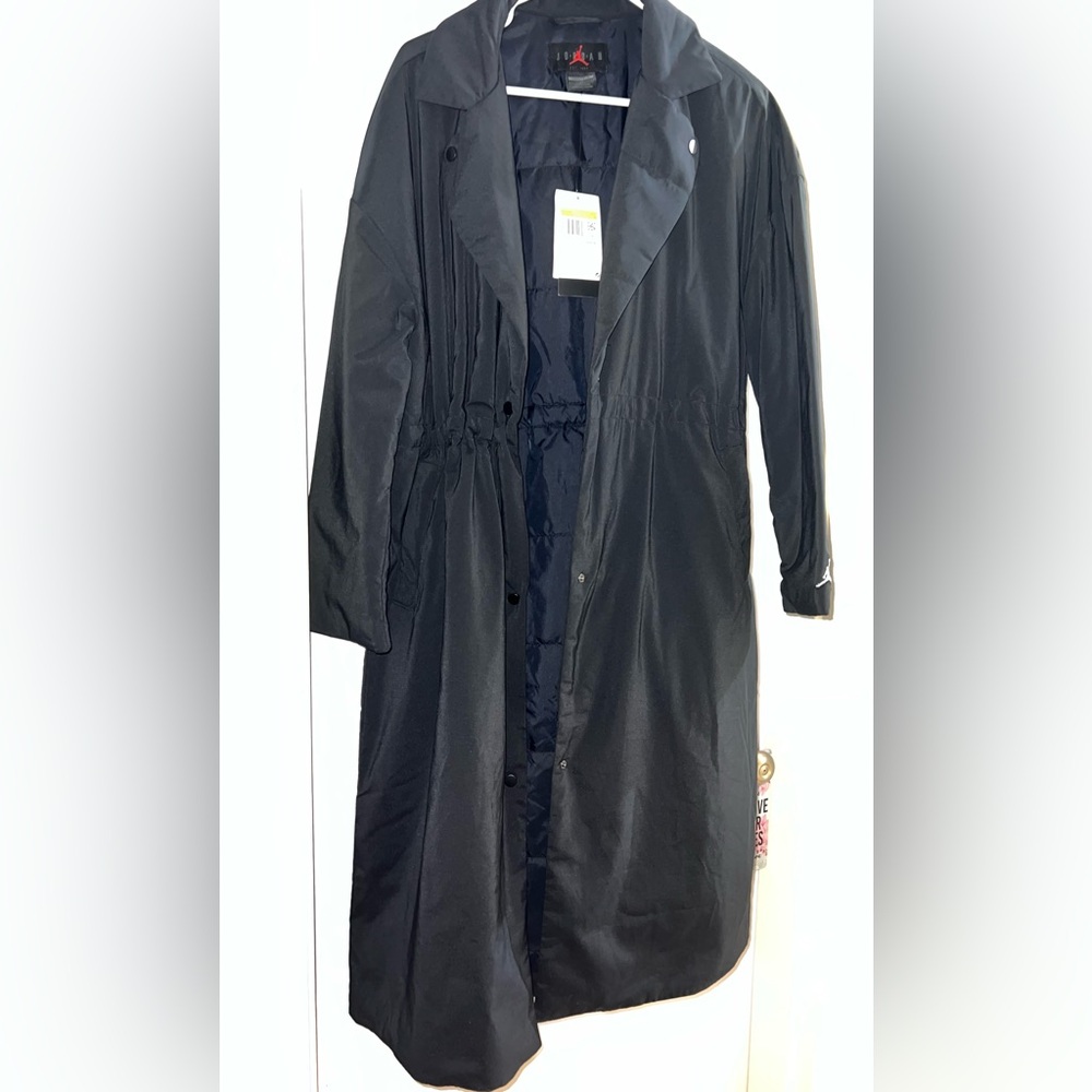 Nike Michael Jordan Women's Black Long Trench Coat